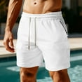 thumbnail image 1 of Basketball Shorts for Men with Multi-Pockets Straight Wide Leg Drawstring Elastic Waist Solid Color Breathable Loungewear Athletic Workout Short, 1 of 7
