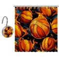 thumbnail image 1 of Basketball Shower Curtain Set for Bathroom, 1 of 6