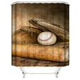 thumbnail image 1 of Basketball Shower Curtain Sets Boys Sports Football On Fire Bathroom Curtains with Non-Slip Toilet Lid Cover Rug Baths Mats Home, 1 of 5