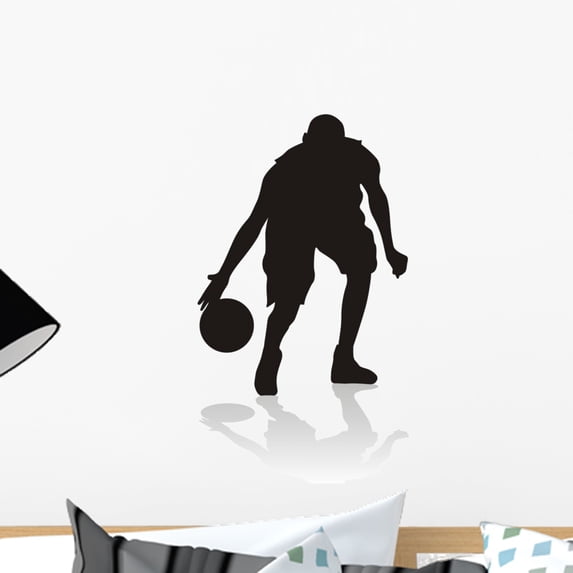 Basketball Silhouettes Wall Decal by Wallmonkeys Peel and Stick Graphic (18 in H x 12 in W) WM156151