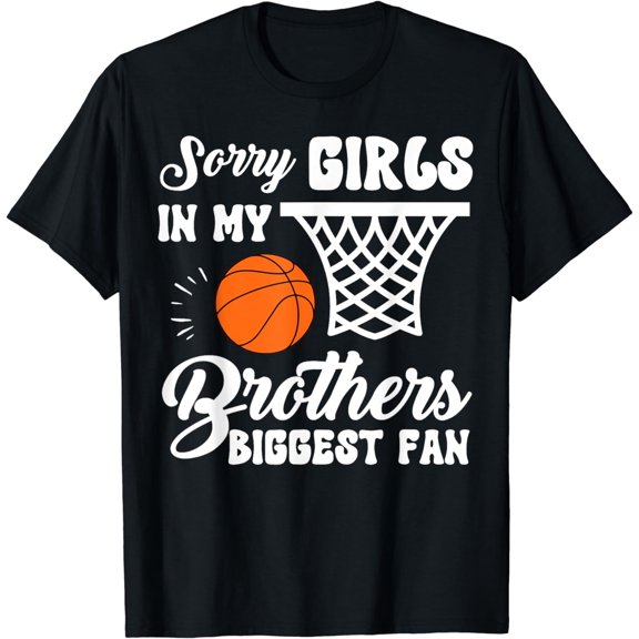 Basketball Sister Biggest Fan Little Sister Quote T-Shirt