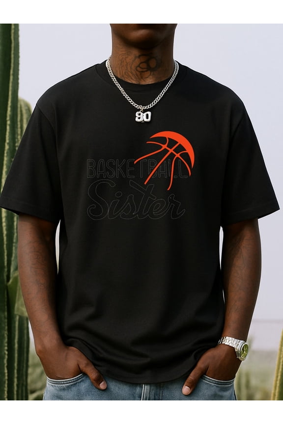 Basketball Sister Tee mens Exercise 180G 100% Cotton black Running gym Unique Design Unisex Shirt Graphic Tee tshirts Retro Unisex Shirt Graphic Tee tshirts