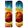 thumbnail image 1 of Basketball Skateboard Stickers Pack of 2 - Emery Surface, PVC Backing, 8.8x32.6in/22.4x83 cm - Durable Adhesive Decals for Skateboard Decoration, 1 of 5