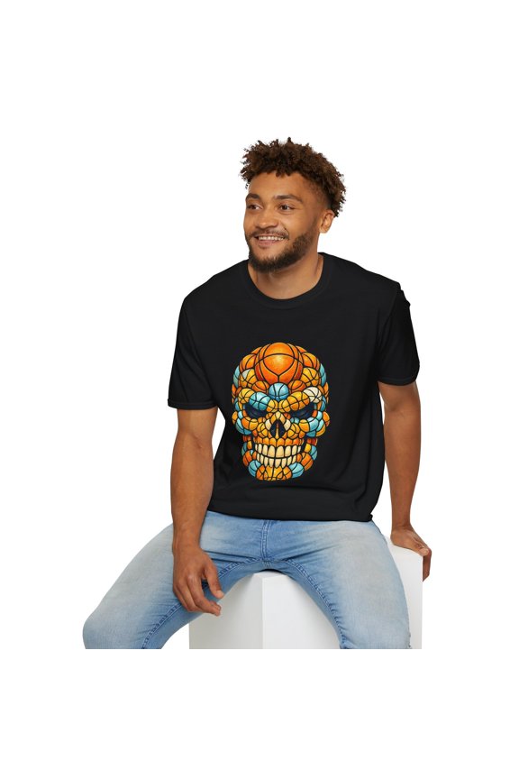 Basketball Skull Icon Rough Street Hoops Urban Graphic Unisex Softstyle T-Shirt