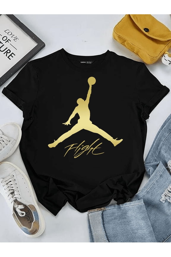 Basketball Sneaker Match Gold Gradient Graphic Art Unisex T-Shirt V12886 up to Size 5XL