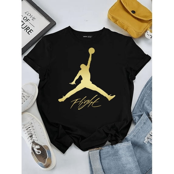 Basketball Sneaker Match Gold Gradient Graphic Art Unisex T-Shirt V12886 up to Size 5XL