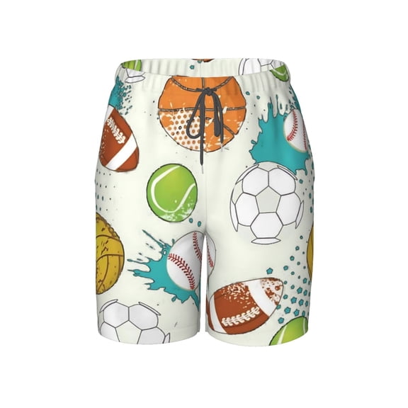Basketball Soccer Football Beach Pants Teen Shorts with Mesh Lining and Drawstring