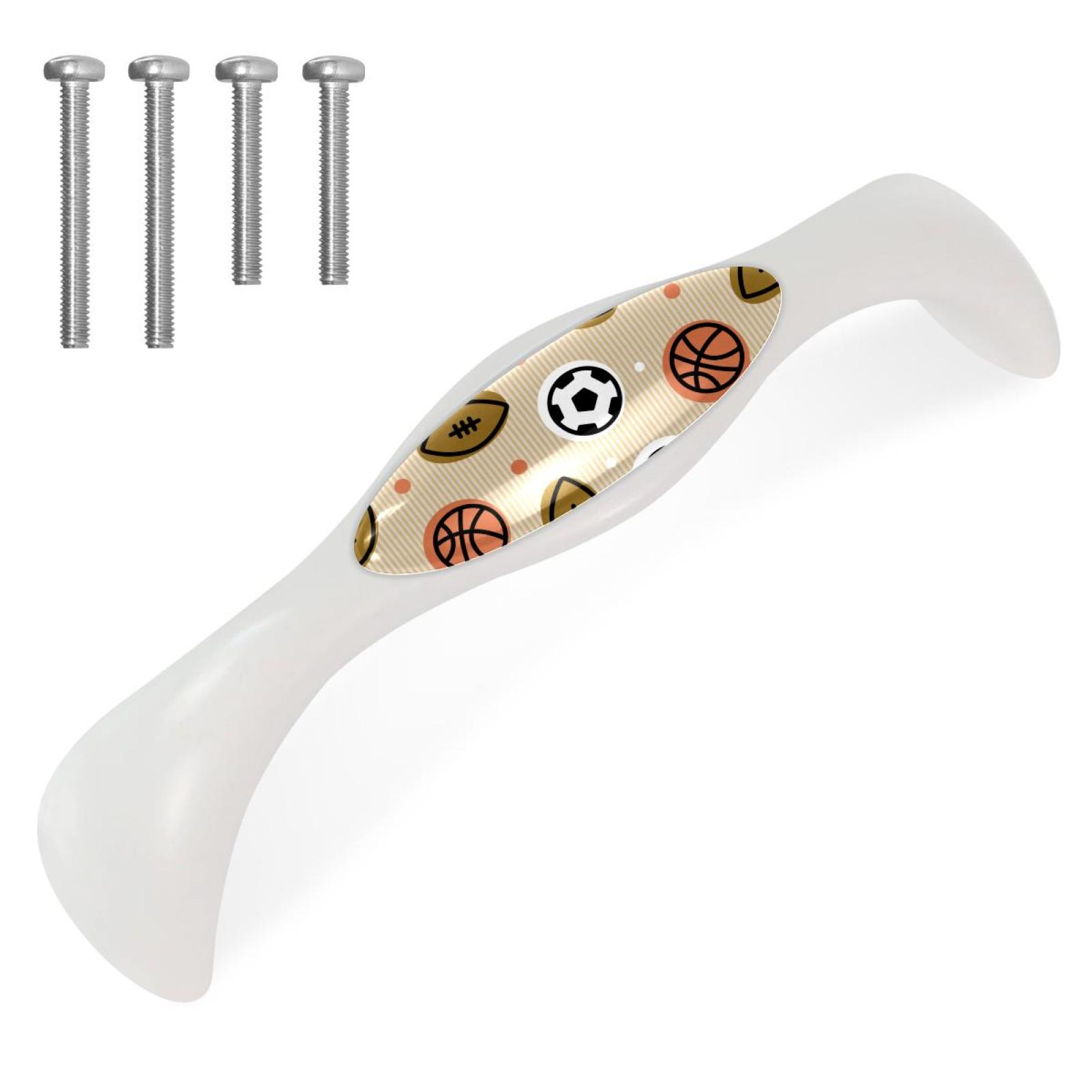 Basketball Soccer Football Knob 4 Pack Arched Drawer Pulls Crystal