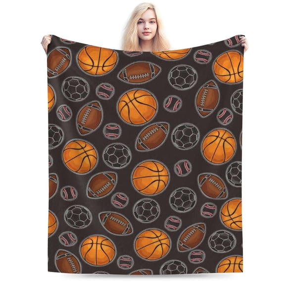 Basketball Soccer Football Throw Blanket for All Seasons 50x40