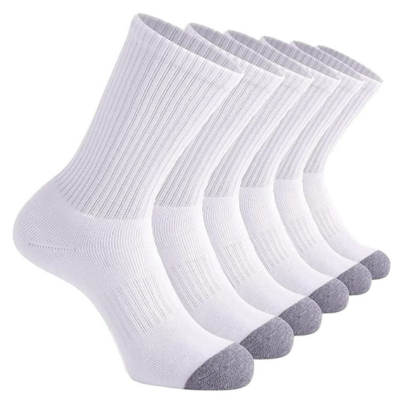 Basketball Socks Men, Audhol Men's Basketball Socks Solid Color Short Socks 5Pc, Performance Cushioned Men's Athletic Crew Socks with Arch Compression for Cycling Basketball Mens Socks White One Size