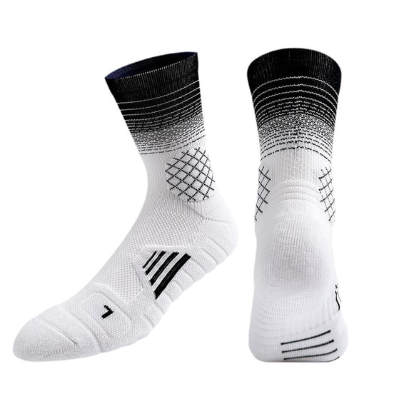Basketball Socks for Men with Thickened Towel Bottom, Breathable Polyester and Nylon Material, Mid-Calf Style for High-Intensity Training