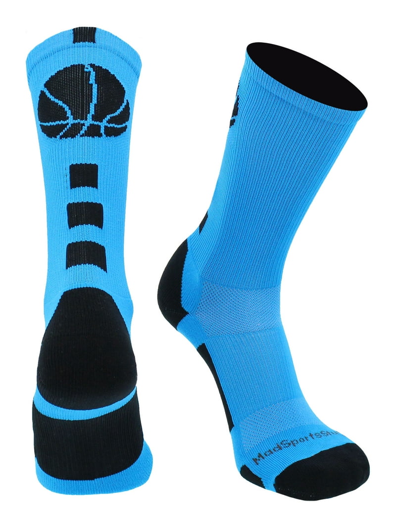 Basketball Socks with Basketball Logo Crew Socks (Electric Blue