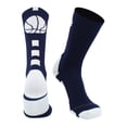 thumbnail image 1 of MadSportsStuff Basketball Socks for Boys Girls - Youth & Adult Athletic Crew Socks - Cushioned Moisture Wicking - Large, Navy/White, 1 of 2