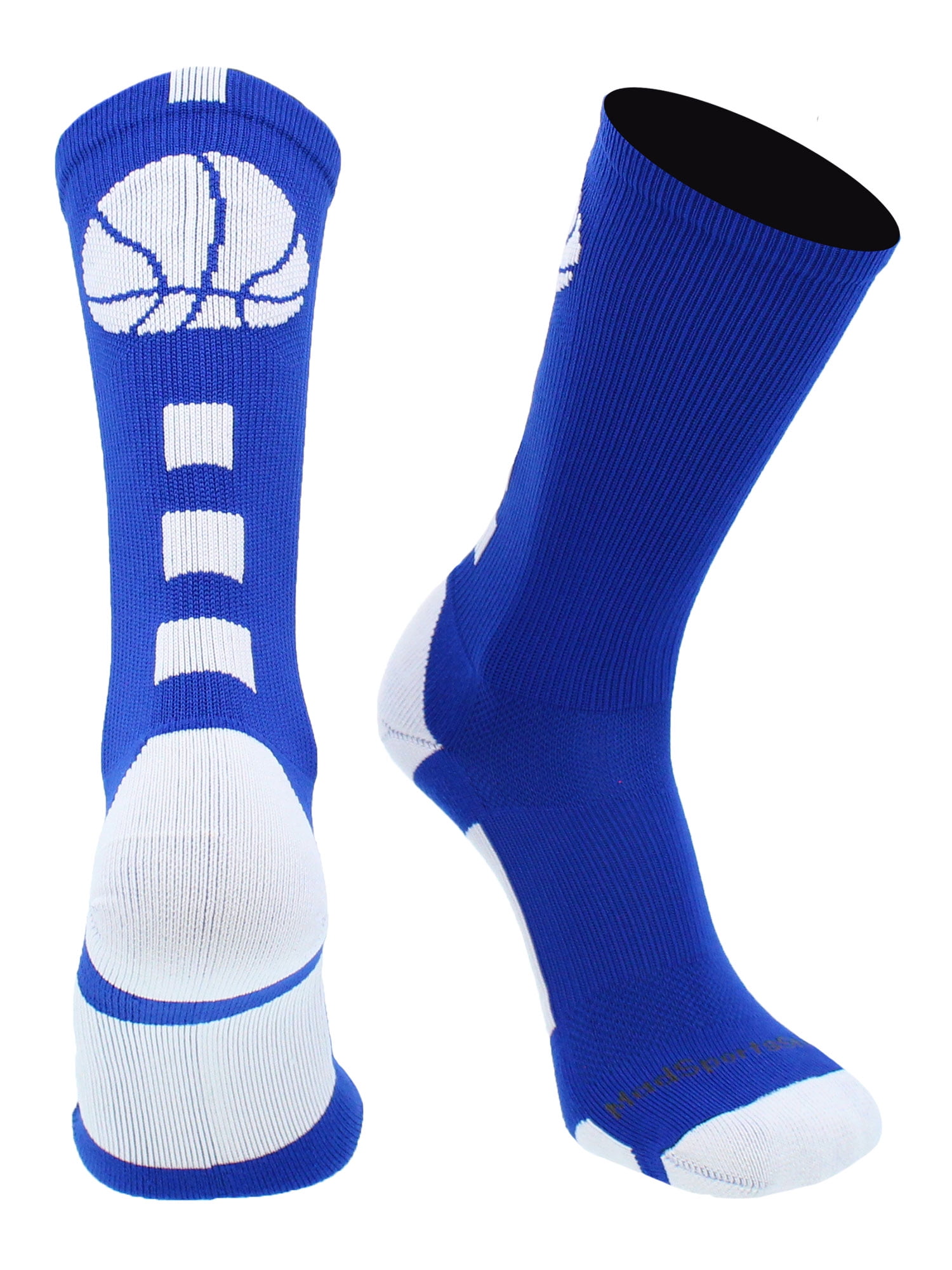 Blue and top yellow basketball socks