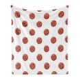 thumbnail image 1 of Basketball Soft Flannel Fleece Throw Blanket, Cartoon Classical Balls Competition Scoring Professional Tournament, Cozy Plush for Indoor and Outdoor Use, 70" x 90", Cinnamon Black White, by Ambesonne, 1 of 5