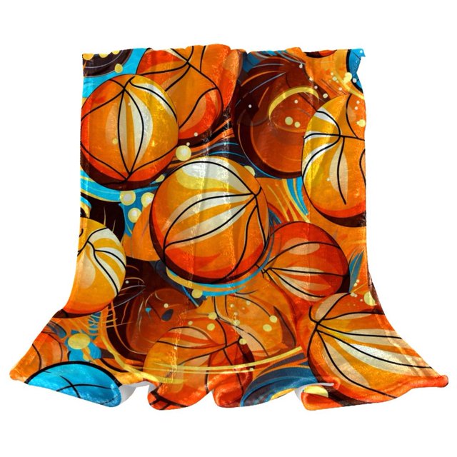 Basketball Soft Throw Blanket Cozy Fleece Sofa Bed Couch Blankets for