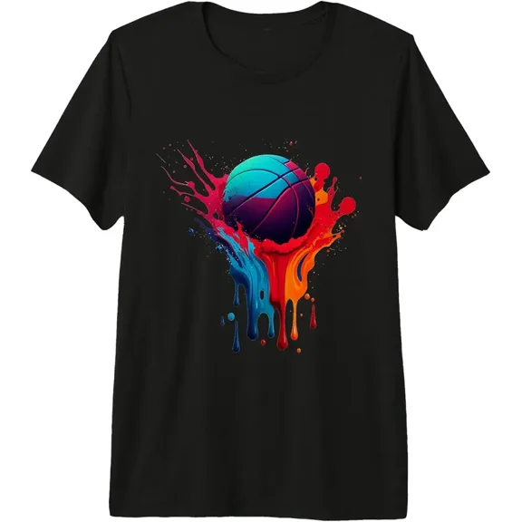 Basketball Splash Basketball Splatter Paint Bball Player Premium Tri-Blend T-Shirt