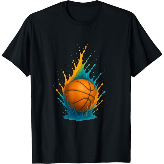 Basketball Splash Team Player for Kids Men Women T-Shirt- American fashion hot selling casual retro high quality 100% cotton T-shirt 1 piece