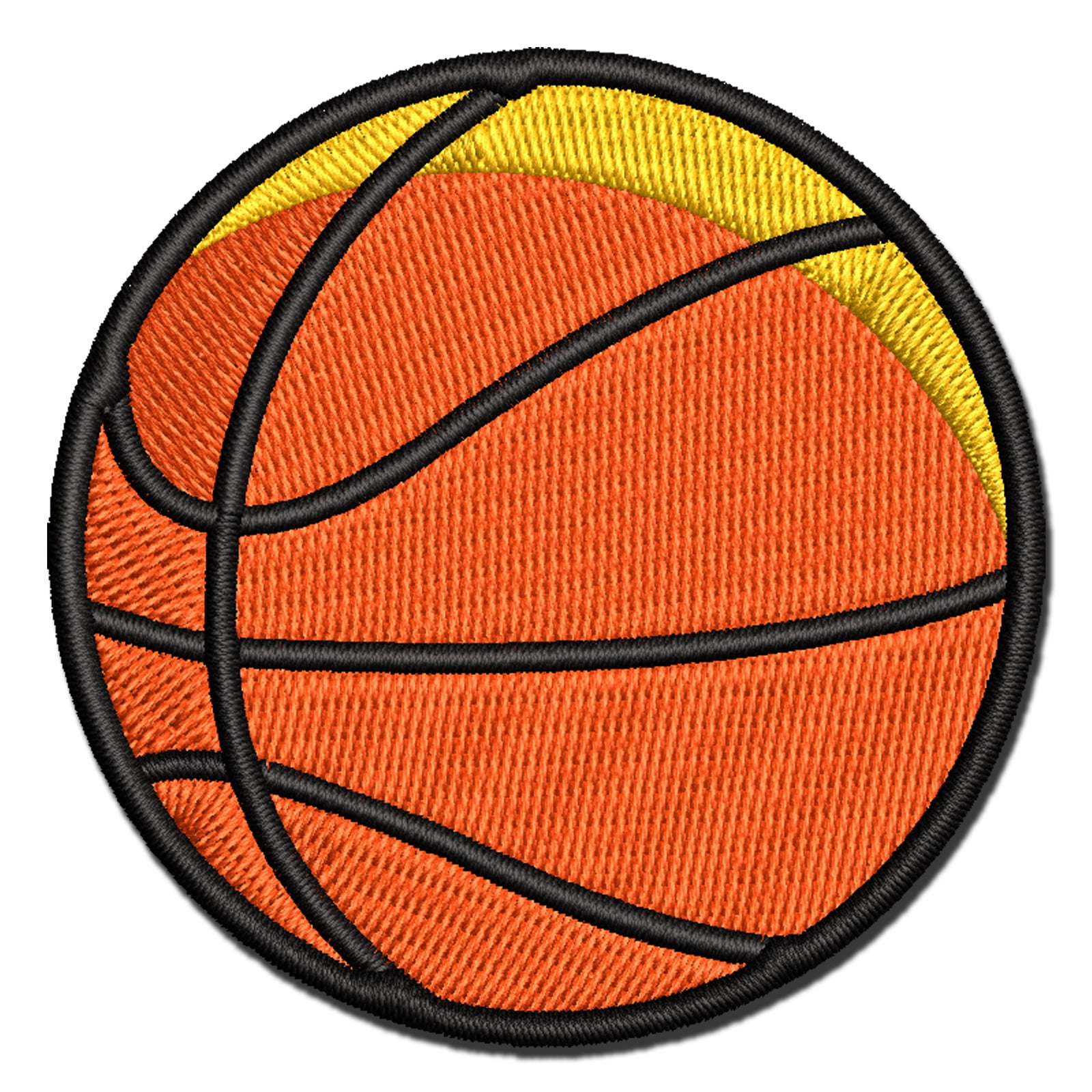 Basketball Sport Applique Multi-Color Embroidered Iron-On Patch - 3.5 Inch Large