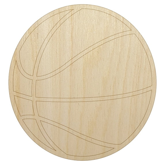 Basketball Sport Wood Shape Unfinished Piece Cutout Craft DIY Projects - 6.25 Inch Size - 1/4 Inch Thick
