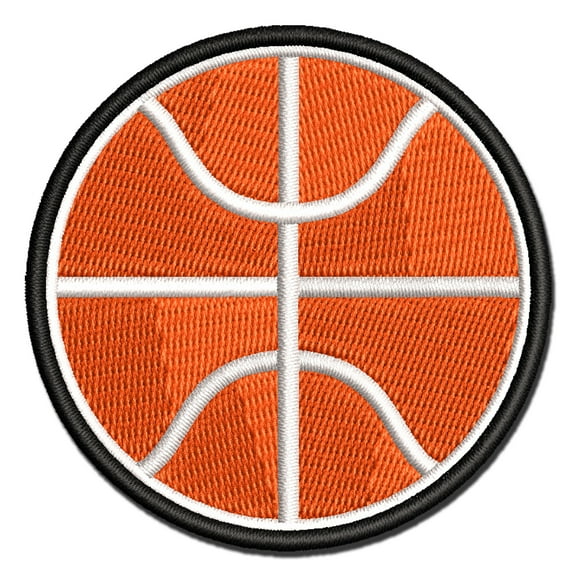 Basketball Sports Ball Applique Multi-Color Embroidered Iron-On Patch - 2.0 Inch Mini