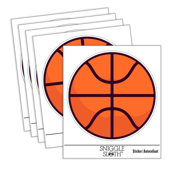 Basketball Sports Ball Car Window Bumper Water Bottle Phone Tablet Laptop Waterproof Vinyl Decal Sticker Set 5-Pack - Gloss Finish - 5.0"