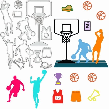 Basketball Sports Scene Cutout Stencil Basketball Jersey Decorative Embossed Stencil