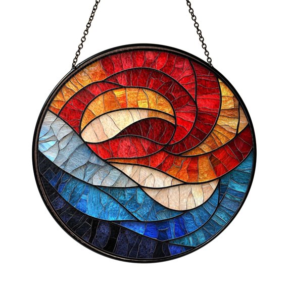 Basketball Sports Stained Glass Suncatcher Dynamic Window Hanging Room Decor for Young Athletes Fans Home Display