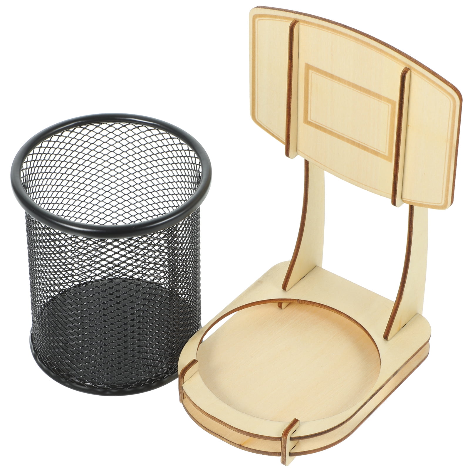 Basketball Stand Pen Holder Garbage Can Desk Accessories Coworker Gift