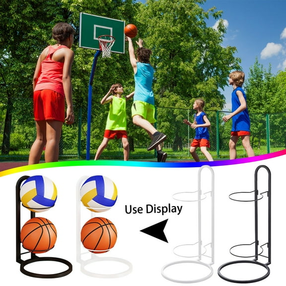 Basketball Stand Storage Rack for Balls and Sports Equipment with Sturdy Frame and Easy Assembly for Organized Playrooms and Home Gyms Topliu