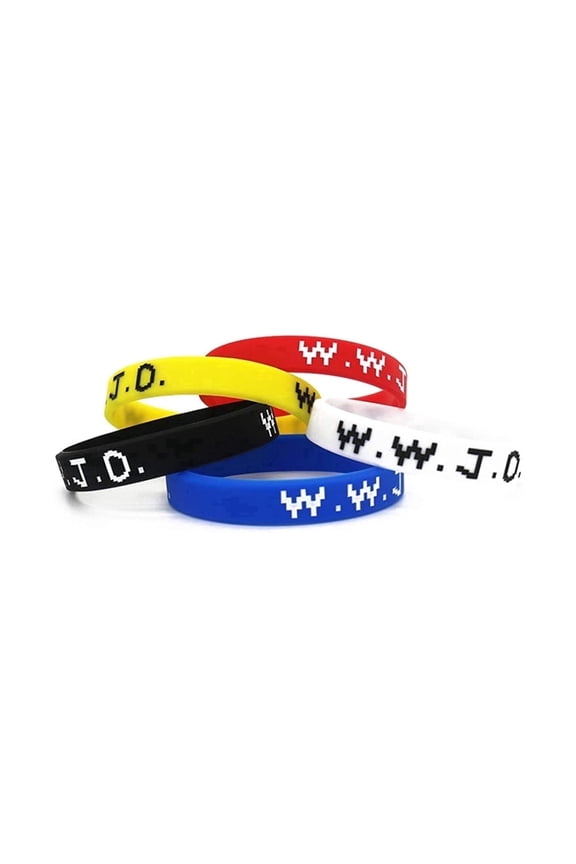 Basketball Star Iverson Same Style WWJD Wristband Sport Silicone Bracelets 5 Pcs