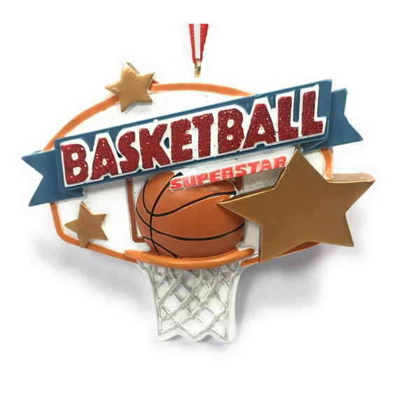 Basketball Star Net Ball & Star Resin Ornament