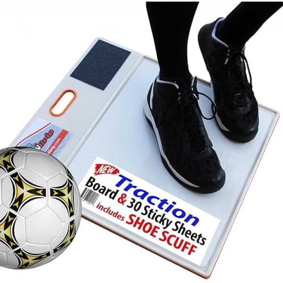 Basketball Sticky Mat Traction Board with Shoe Scuff Pad - 30 Sheets, No Slip White Court Grip Mat for Wood Surfaces - Enhances Shoe Traction and Game Performance - 19" x 21"