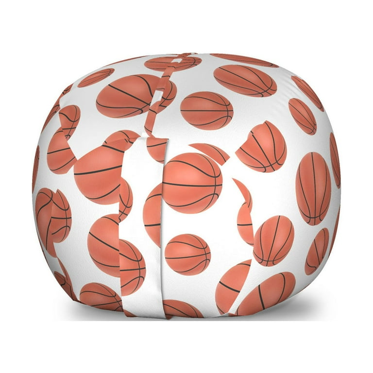 Basketball Storage Toy Bag Chair Realistic Style Balls Pattern on