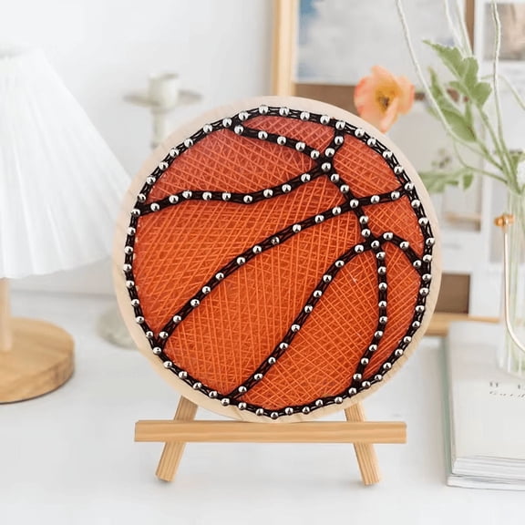 Wizardi Basketball String Art Kit with Stand. Simple Decorative DIY String Art Craft Kit M1-4 DHAA28339