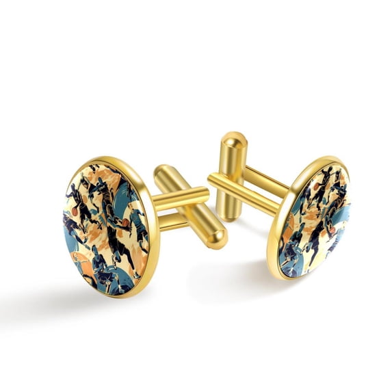 Basketball Stylish Men's Cufflink Set & Shirt Clip, for Formal Attire, Made of Stainless Steel, Ideal for Weddings and Business Meetings