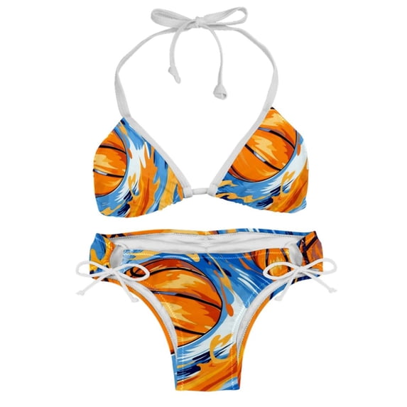 Basketball Stylish Swim Suits Bikini Set: Detachable Sponge, Adjustable Strap, Two-Pack - Ideal for Beach and Pool %{scenes