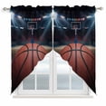 thumbnail image 1 of Basketball Swag Valances for Windows, Kitchen Curtains 36 Inch Length 2 Panels Set, Sports Theme Stadium Field Lights Ball Short Curtains for Small Windows Rod Pocket Cafe Curtains Drapes 28"x36", 1 of 8