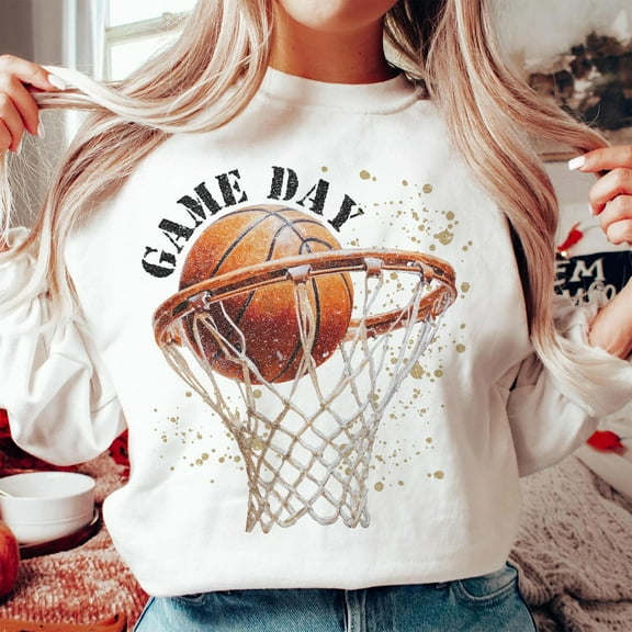 Basketball Sweatshirt, Basketball Game Day Crewneck, Basketball Mama Pullover, Basketball Mom Sweatshirt, Coquette Basketball Sweater