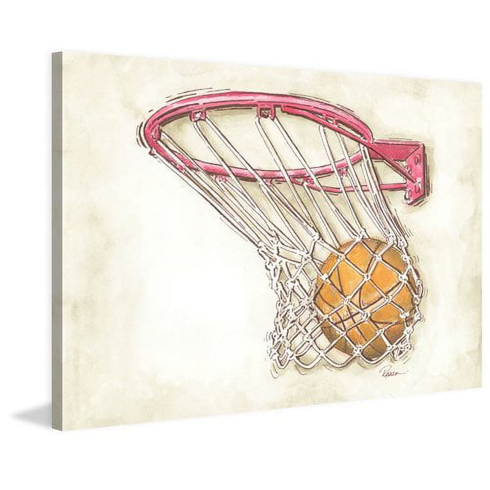 Basketball Swish Hand-Stretched Canvas Art Print