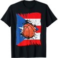 thumbnail image 1 of Basketball Team Puerto Rico Fan Splintered Puerto Rican Flag T-Shirt, 1 of 3