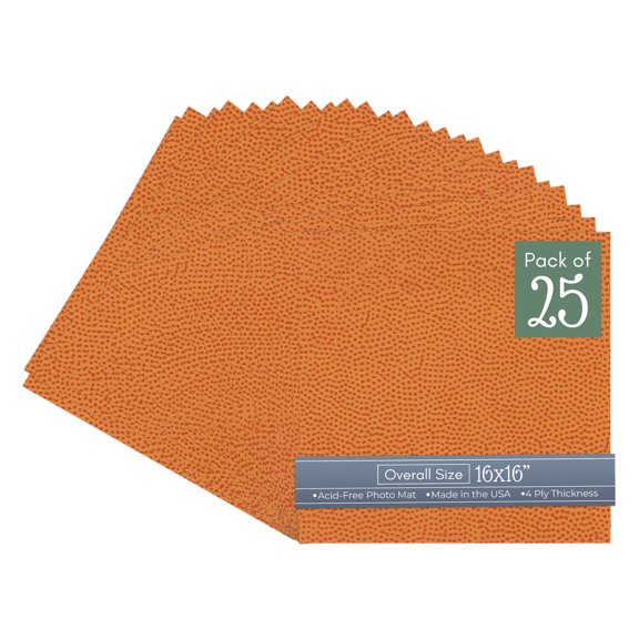 Basketball Texture 16x16 Uncut Art Mat Board - No Opening - 25 Mats