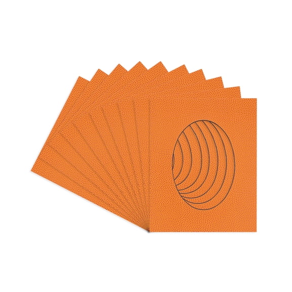 Basketball Texture Acid Free 6x7.5 Oval Picture Frame Mat with White Core Bevel Cut for 3x5