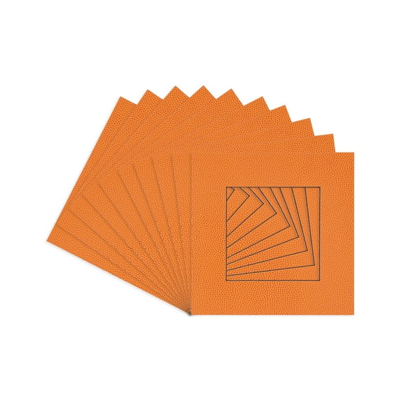 Basketball Texture Acid Free 7x7 Square Picture Frame Mat with White Core Bevel Cut for 5x5
