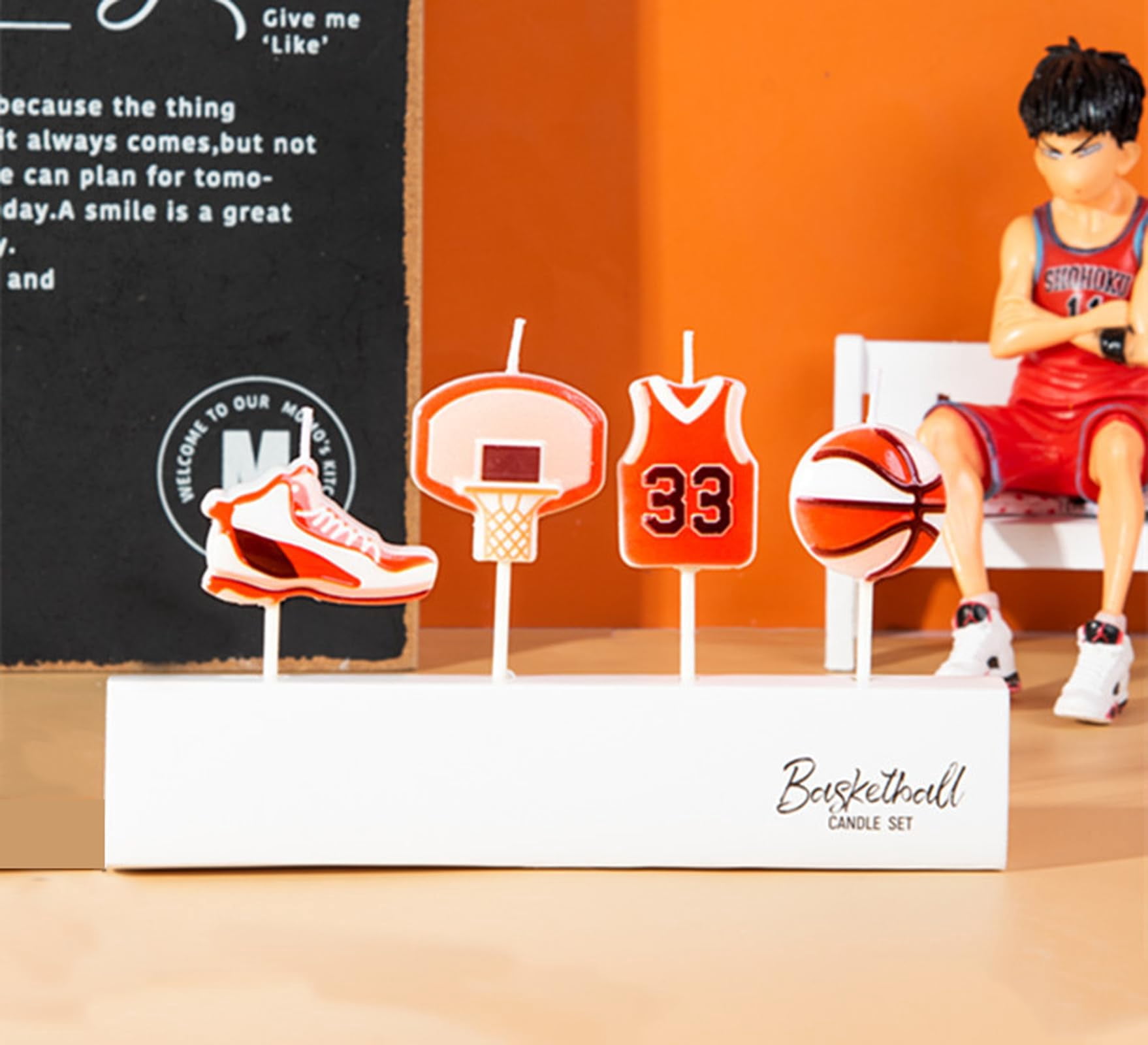 Basketball Theme Candles Set of 4 Hoop Jersey Ball Cake Toppers Sports ...