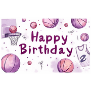 Basketball Theme Happy Birthday Banner Sports Decoration Kids Party Backdrop for Birthday Event Celebration Indoor Party