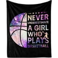 thumbnail image 1 of Basketball Throw Blanket, 40" x 30" Flannel Cool Basketballs Themed Printed Stuffed Plush Black Blankets, Soft Nap Throw Blanket for Home Boys Girls Women Basketball Lovers Gifts, 1 of 5