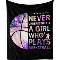 Basketball Throw Blanket, 50" x 40" Flannel Cool Basketballs Themed Printed Stuffed Plush Black Blankets, Soft Nap Throw Blanket for Home Boys Girls Women Basketball Lovers Gifts