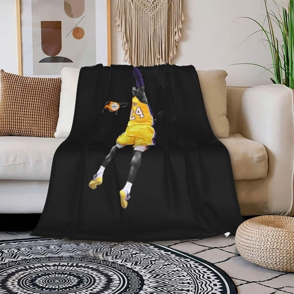Basketball Throw Blanket Sports Style Soft Flannel Blankets Plush Bed Blanket Living Room Sofa Warm Throw Blanket A-60"x50"