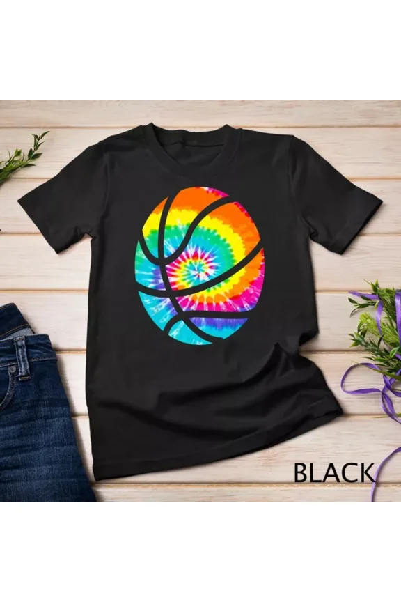 Basketball Tie Dye Shirt - Rainbow Trippy Hippie Tee Shirt Unisex S-5XL Hot Trending Shirt, Vintage Birthday Gift